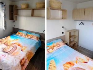 MOBIL HOME à SEIGNOSSE dans les Landes près de la mer客房内的一张或多张床位