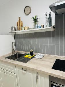 Dapur atau dapur kecil di Casa del Mar - Ferienwohnung Norddeich