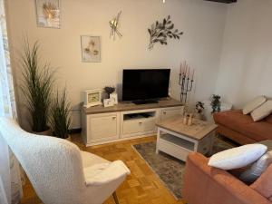 a living room with a tv and a couch at Apartment EMMA in Povile