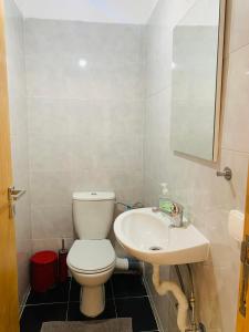 a bathroom with a white toilet and a sink at Atlas Sunset Lodge in Agadir +17 photos