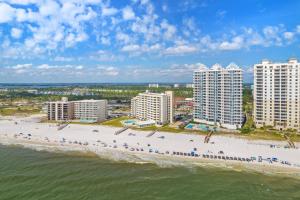 an aerial view of a beach with buildings and the ocean at Perdido Sun 1010 in Perdido Key