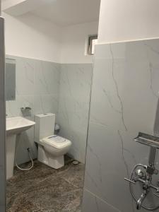 a bathroom with a toilet and a sink at Carmel Crown Villa in Hatton +44 photos