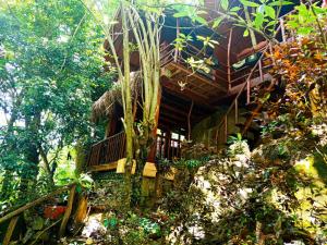 a tree house in the middle of the forest at Jungle Face Inn in Ella