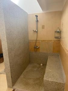 a bathroom with a shower with a toilet in it at Havre De Paix in Somone +35 photos