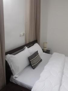 een wit bed met 2 kussens erop bij Emmanuella Casa in Rome