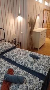 Ένα ή περισσότερα κρεβάτια σε δωμάτιο στο Wohnung Nikolaiblick