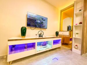 TV a/nebo společenská místnost v ubytování Norvits Hotel