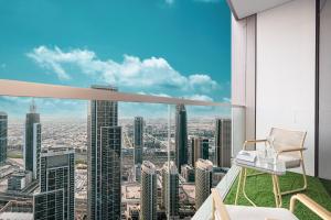 Nespecifikovaný výhled na destinaci Dubaj nebo výhled na město při pohledu z apartmánu