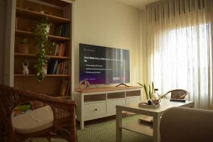 TV a/nebo společenská místnost v ubytování Fogar da Fraga