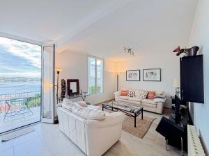 Χώρος καθιστικού στο Villa vue mer - Wifi, AC, Parking, 6pers