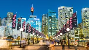 Vista generica su Sydney o vista sulla città dall'interno dell'appartamento