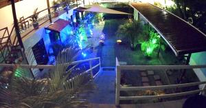 an overhead view of a garden at night with lights at Zaza Flats Jaco #5 New basic STUDIO APARTMENT - no extras, simple in Jacó