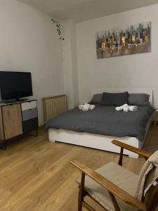 TV a/nebo společenská místnost v ubytování Casa vacanze il Nespolo
