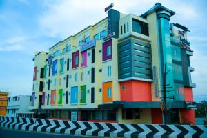 a colorful building with many colors on it at Hotel Rockfort View by Park Elanza in Tiruchirappalli