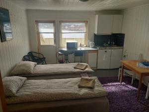 Kuchyň nebo kuchyňský kout v ubytování Vaterfjord Brygge