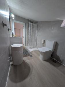 ein Badezimmer mit Toilette und Waschbecken in der Unterkunft Casa Cimalavilla CABORNERA in Cabornera