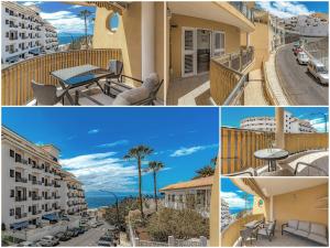 un collage de tres fotos de un edificio en La Perla Beach Vibes, en Puerto de Santiago