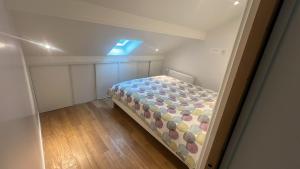 a bedroom with a bed and a skylight at Maison entière avec terrasse in Champigny-sur-Marne