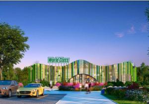 a rendering of a building with cars parked in a parking lot at Y'ES APART Astana in Astana