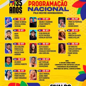 ein Poster für die kommenden Aufführungen der kommenden Filme in der Unterkunft Casa Festival de inverno Garanhuns in Garanhuns + 1 Foto