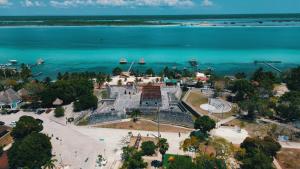 an aerial view of a park next to the water at Apartamento 22 in Bacalar