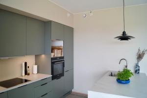 Modern Spacious Apt in Ski, 11min to Oslo的厨房或小厨房
