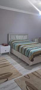 a bedroom with a bed in a white room at Villa Deluxe Panorama 61 in Trabzon