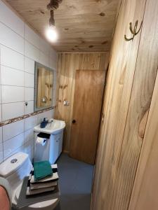 Koupelna v ubytování Cabin in Pucón + 16 fotografií