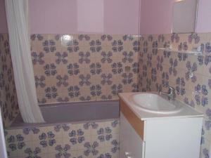 a bathroom with a sink and a bath tub at Studio plein centre ville Dijon in Dijon