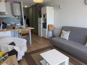 Kuchyňa alebo kuchynka v ubytovaní Sol-y-Days Canastel, Studio avec coin couchage, quartier du Boucanet proche commerces et plage
