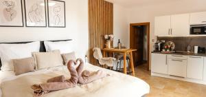 Kuchyň nebo kuchyňský kout v ubytování Apartmán Ranč