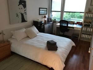Uma cama ou camas num quarto em Modern and stylish Home in Muttenz