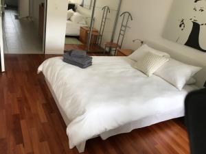 Uma cama ou camas num quarto em Modern and stylish Home in Muttenz