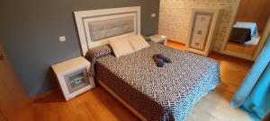 a bedroom with a bed and a small television at VISTA GÓTICA CATEDRAL BURGOS Spain in Burgos