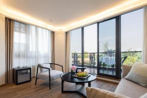 Istumisnurk majutusasutuses Shanghai Zhujiajiao Xiangyu Independent Guesthouse