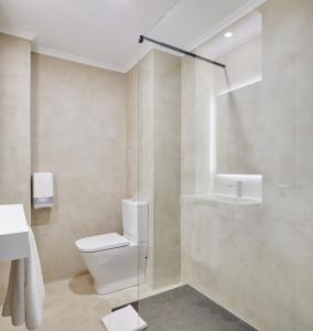 a bathroom with a toilet and a sink at Hotel & Talasoterapia Zelai in Zumaia