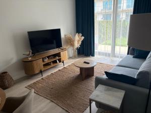 Μια τηλεόραση ή/και κέντρο ψυχαγωγίας στο REZYDENCJA NIECHORZE Apart 123 ogrodzony ogródek przy plaży +20 φωτογραφίες