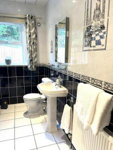 a bathroom with a white toilet and a sink at The Gantocks in Fort William
