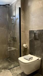 A bathroom at Mesohori studios