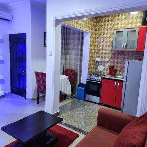 Kuchyň nebo kuchyňský kout v ubytování HOD Apartments