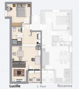 Půdorys ubytování Apartment Lucille in center of Rabac