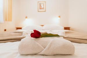 Ένα ή περισσότερα κρεβάτια σε δωμάτιο στο Horský hotel Bartoška