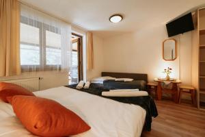 Ένα ή περισσότερα κρεβάτια σε δωμάτιο στο Horský hotel Bartoška