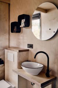 a bathroom with a sink and a mirror at Zwier, de Vrijhaven in Vinkeveen +37 photos