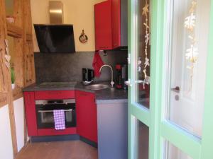 Kuchyň nebo kuchyňský kout v ubytování Ferienwohnung Schönmünzblick