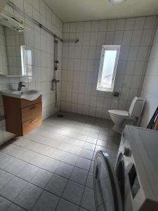 Ruda3 sovrum 4 bäddar 4 sovplatser的配有马桶、水槽和镜子的浴室