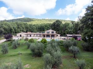 an aerial view of a large house with a yard at appartamentino Villa Elena in Grutti