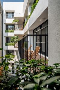 Balkón nebo terasa v ubytování SI Hotel