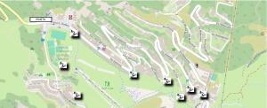 a map of a park with cars on it at Zona Portici in Prato Nevoso