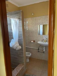een badkamer met toilet en wastafel bij Ntshe River Lodge in Francistown +16 foto's